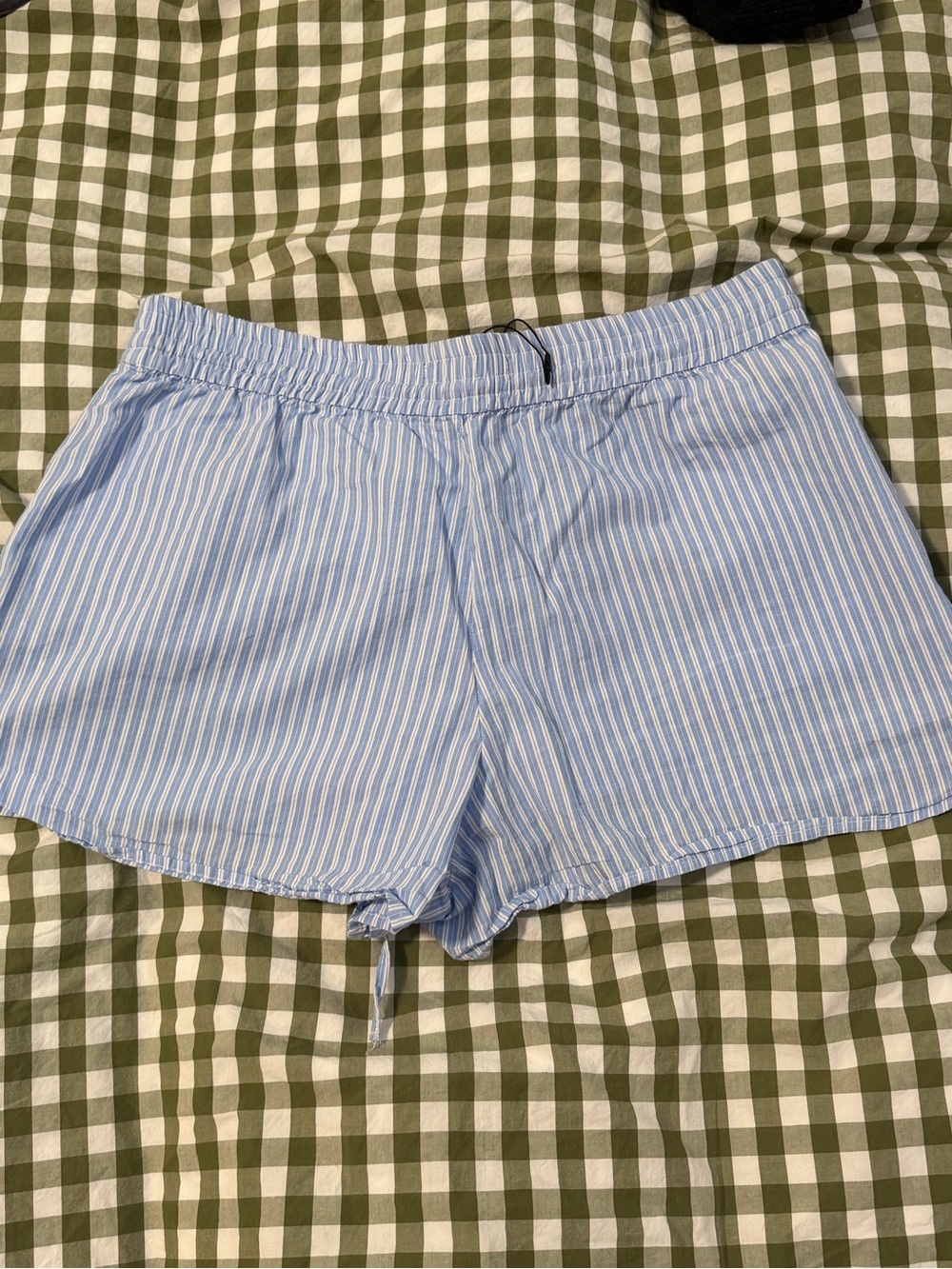 Zara Light Blue & White Striped Athletic Shorts